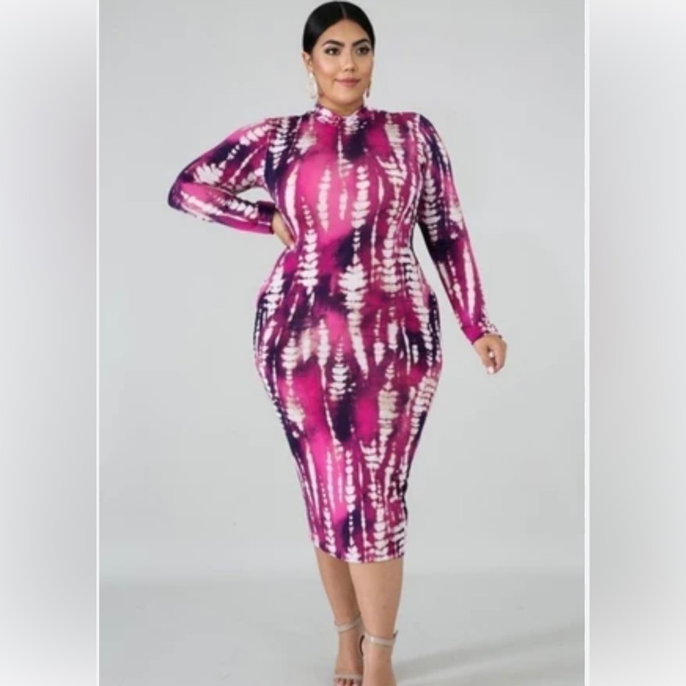 Pink & Purple Tye Dye Midi - Picture 2 of 7